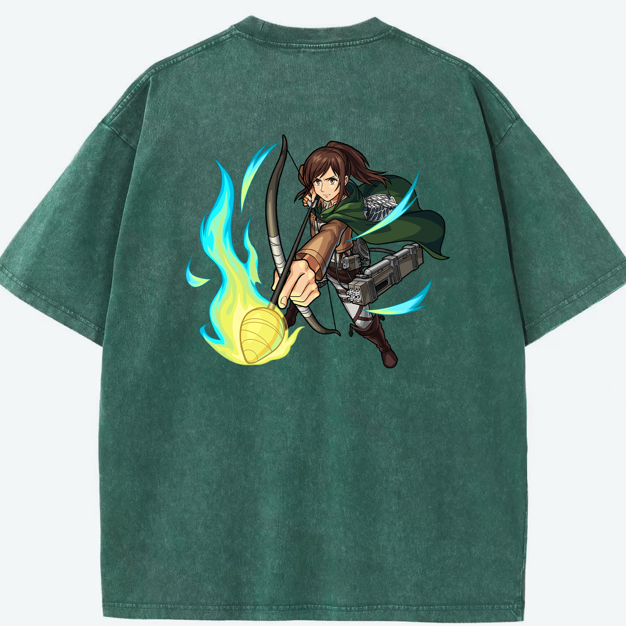 （画像用） 進撃の巨人 サシャ·ブラウス Attack on Titan Sasha Blaus 綿100% ヴィンテージ風 半袖Tシャツ（背面プリント）